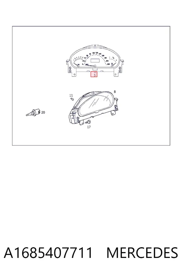 Painel de instrumentos (quadro de instrumentos) A1685407711 Mercedes