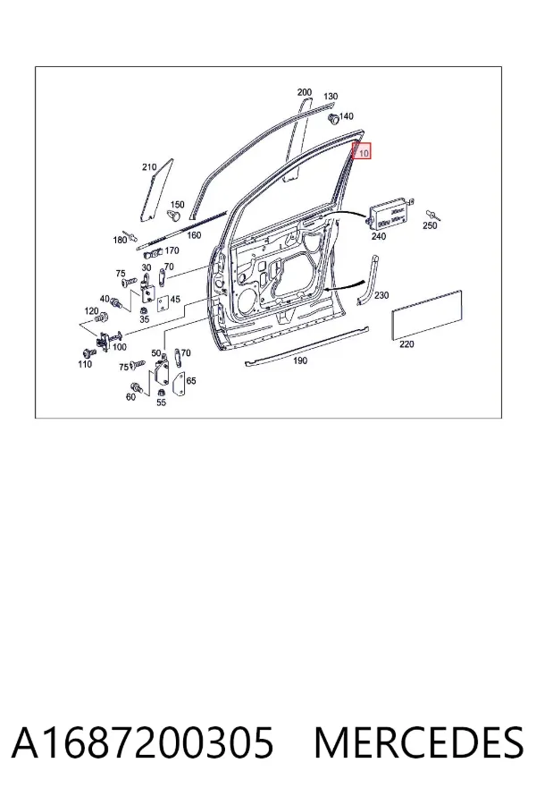 Porta dianteira esquerda A1687200305 Mercedes