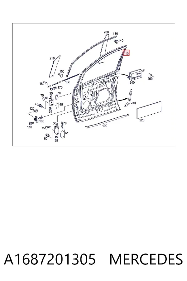 Porta dianteira esquerda A1687201305 Mercedes