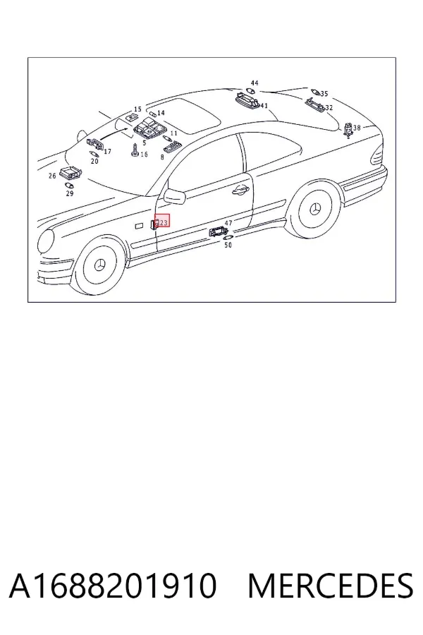 Sensor de fechamento de portas (interruptor de fim de carreira) A1688201910 Mercedes