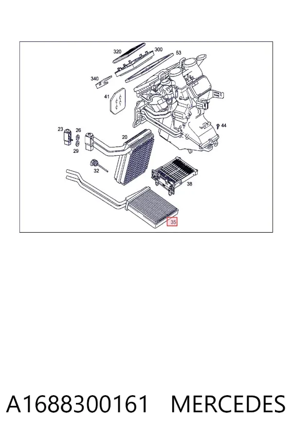 Radiador de forno (de aquecedor) A1688300161 Mercedes