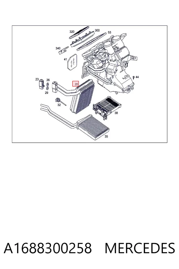 Vaporizador de aparelho de ar condicionado A1688300258 Mercedes
