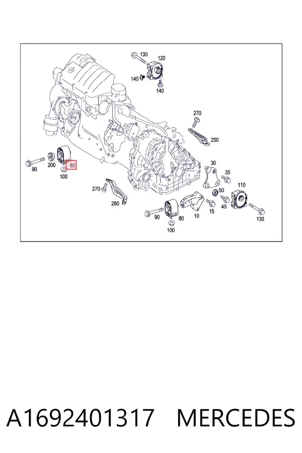 Coxim (suporte) dianteiro de motor A1692401317 Mercedes