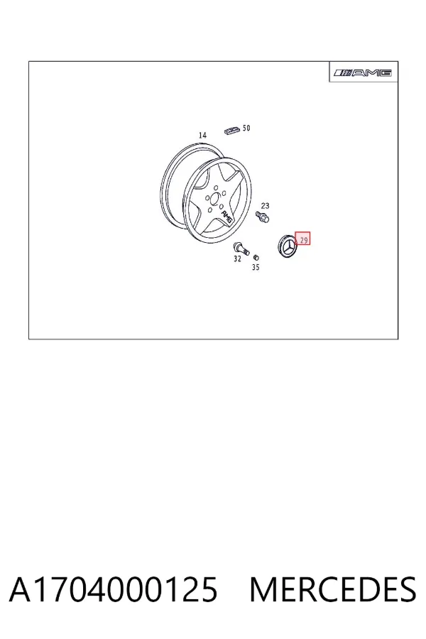 Coberta de disco de roda A1704000125 Mercedes