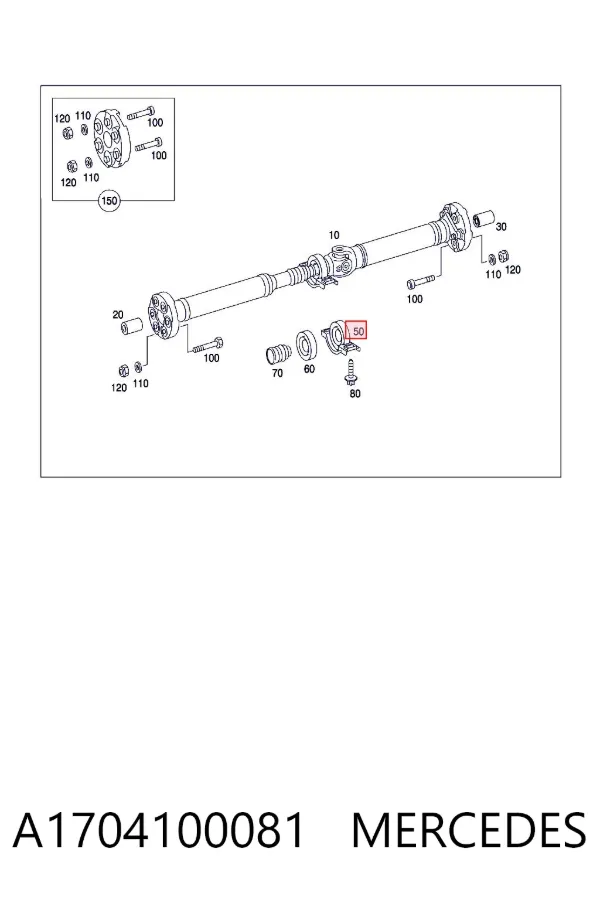 Rolamento suspenso da junta universal A1704100081 Mercedes