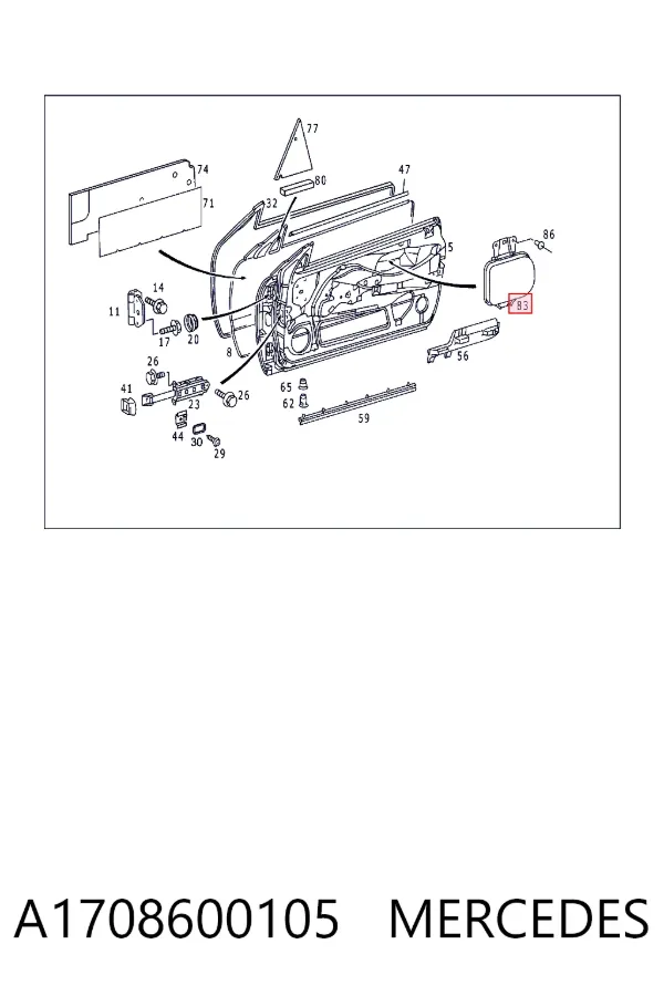 Cinto de segurança (AIRBAG) da porta dianteira esquerda A1708600105 Mercedes
