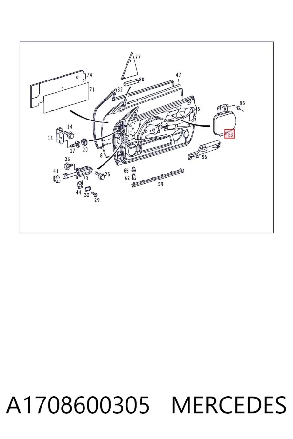 Cinto de segurança (AIRBAG) da porta dianteira esquerda A1708600305 Mercedes