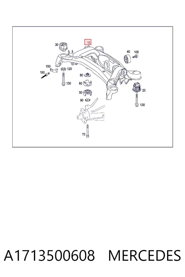 Viga de suspensão traseira (plataforma veicular) A1713500608 Mercedes