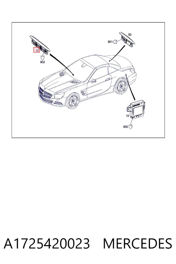 Display do sensor de estacionamento A1725420023 Mercedes