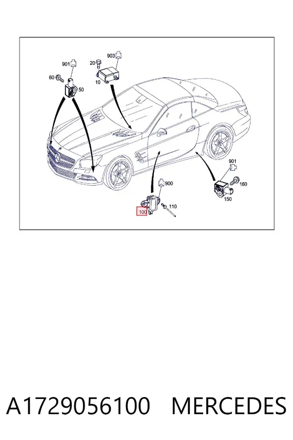 Sensor AIRBAG dianteiro A1729056100 Mercedes