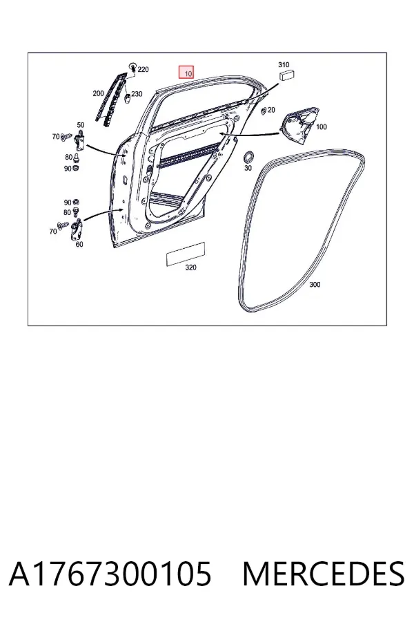 Porta traseira esquerda A1767300105 Mercedes