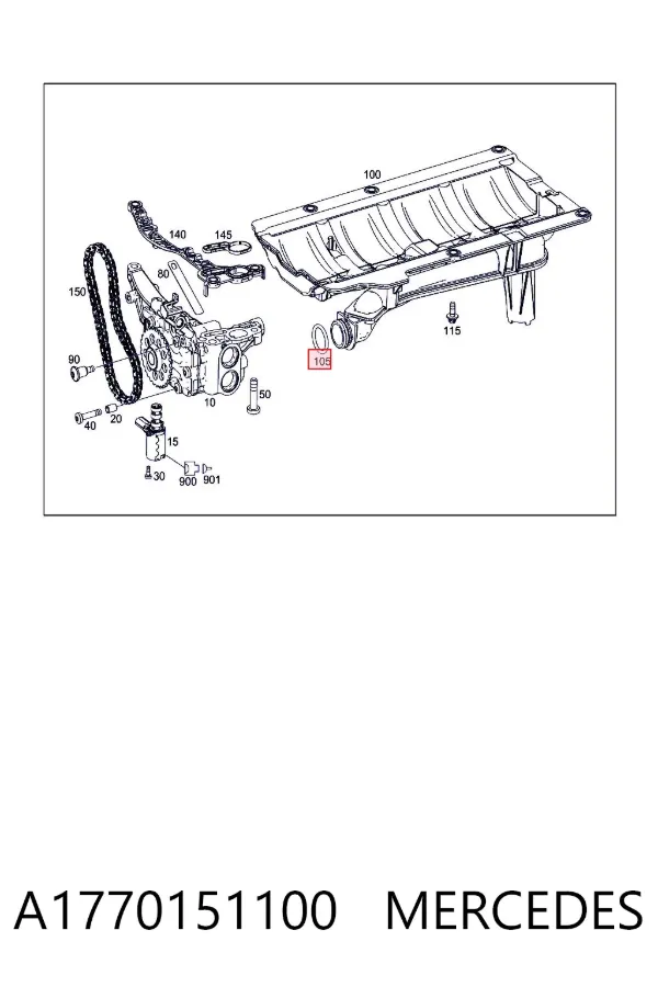 Vedante de receptor de óleo A1770151100 Mercedes