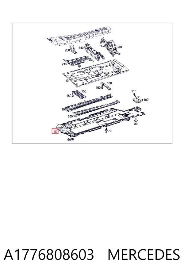 Proteção de fundo direita A1776808603 Mercedes