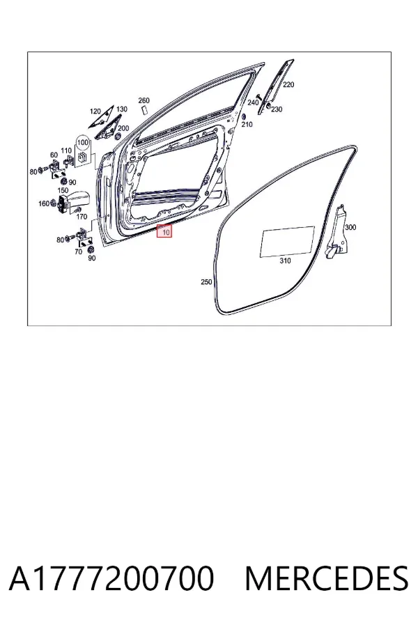 Porta dianteira esquerda Mercedes A V177