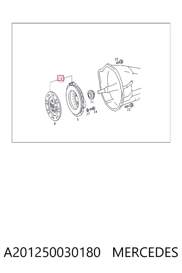 Kit de embraiagem (3 peças) A201250030180 Mercedes