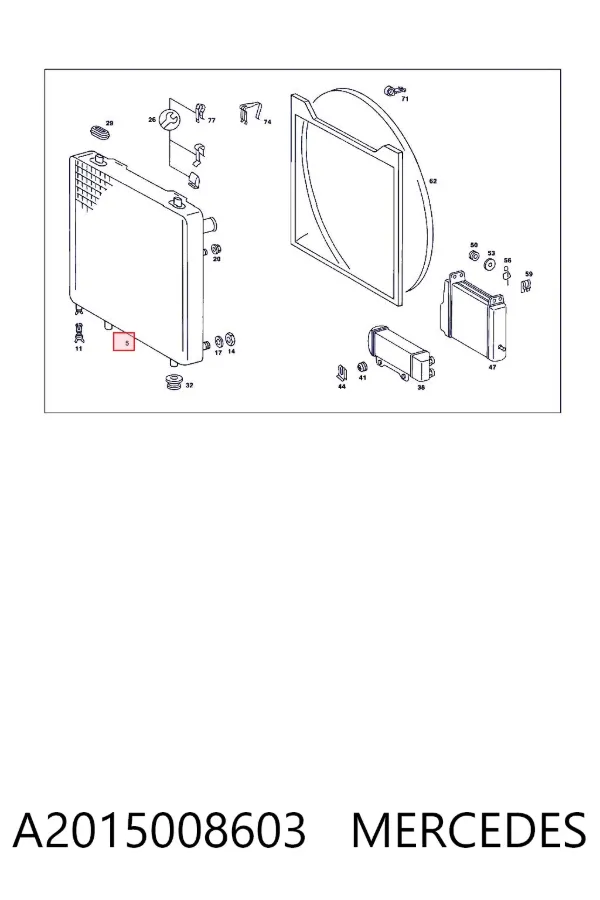 Radiador de esfriamento de motor A2015008603 Mercedes