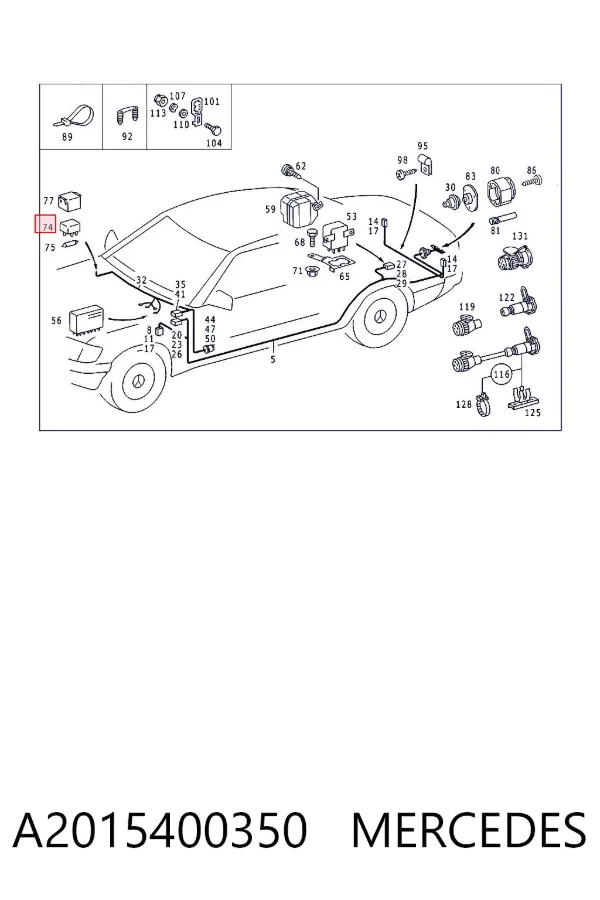Unidade de dispositivos de segurança A2015400350 Mercedes