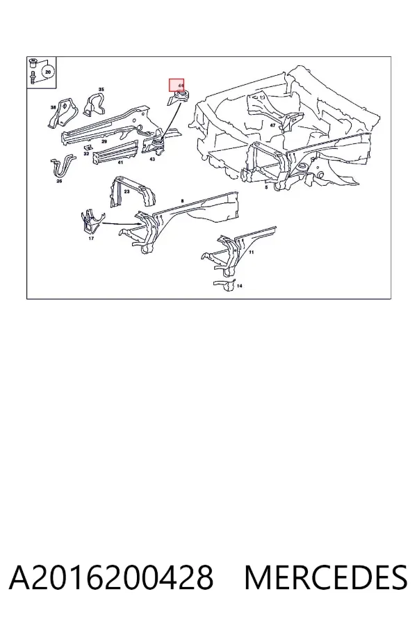 Copo de suporte da mola dianteira A2016200428 Mercedes