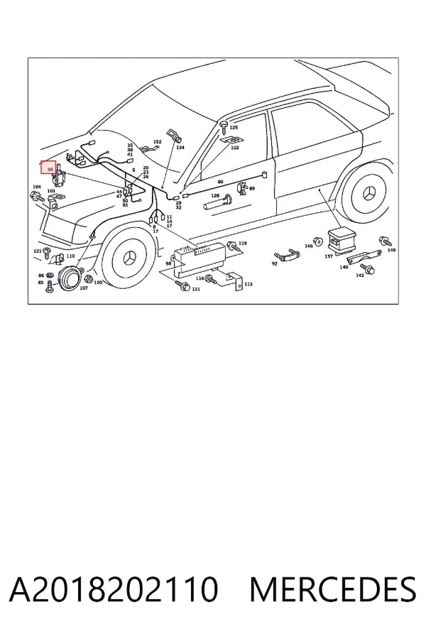 Sensor de fechamento de portas (interruptor de fim de carreira) A2018202110 Mercedes