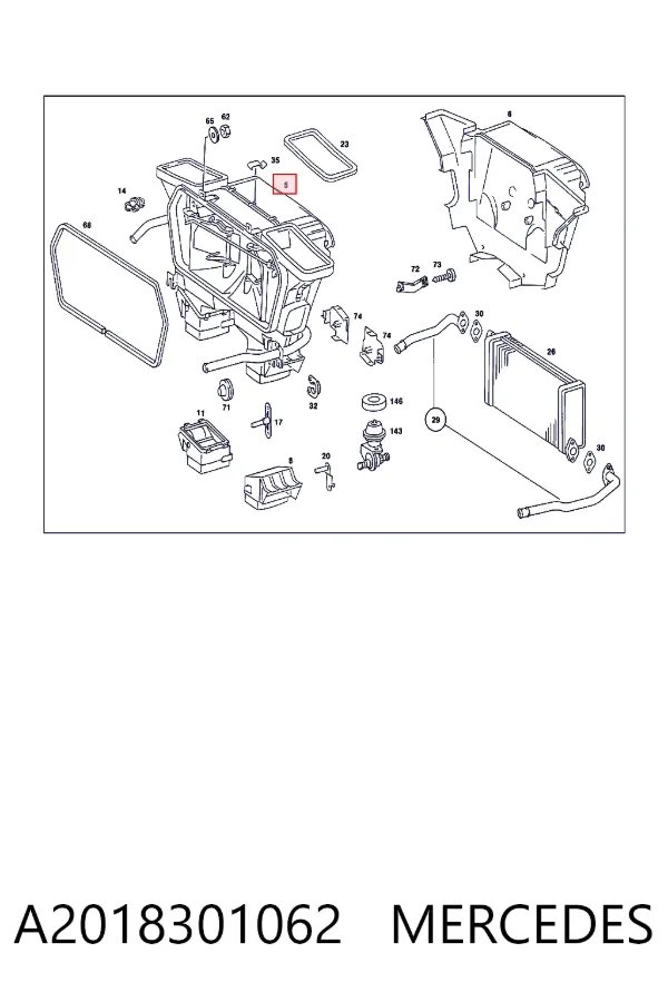 Caixa de forno montado A2018301062 Mercedes