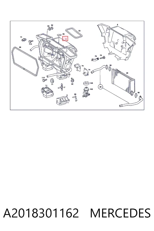 Caixa de forno montado A2018301162 Mercedes