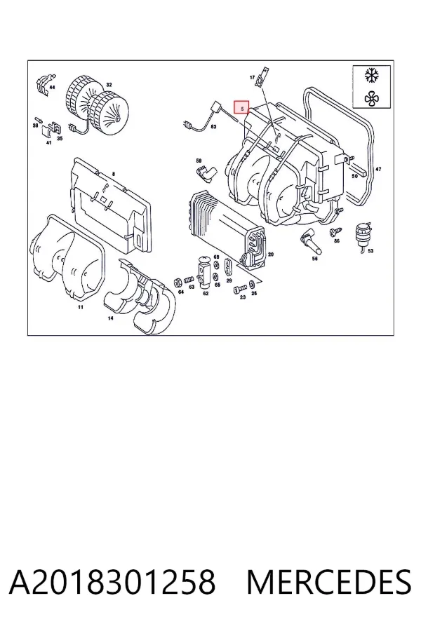 Motor de ventilador de forno (de aquecedor de salão) A2018301258 Mercedes