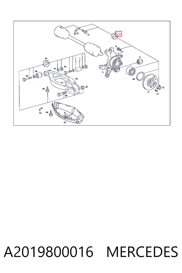 Rolamento de cubo traseiro A2019800016 Mercedes