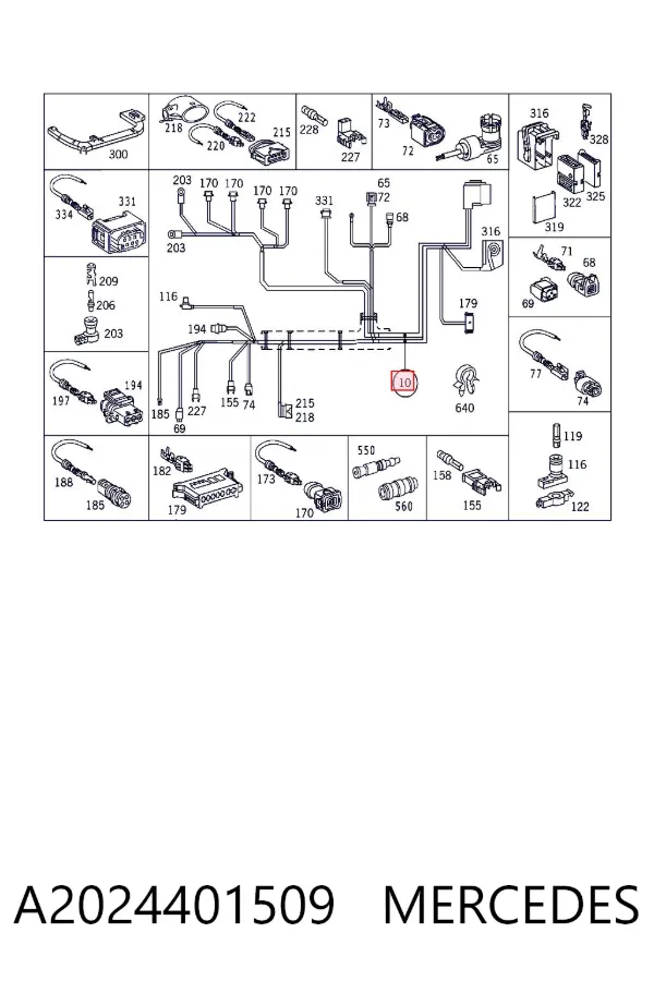 Fios isolados da seção de motor A2024401509 Mercedes
