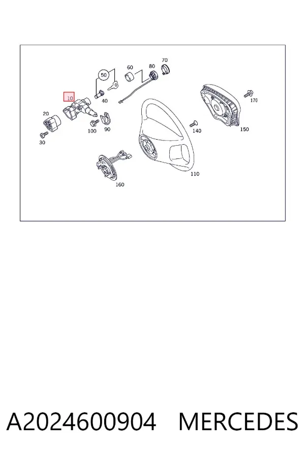 Fecho de ignição A2024600904 Mercedes