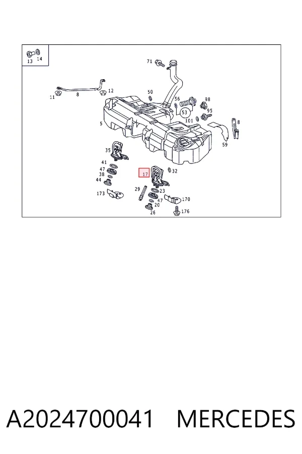 Módulo de bomba de combustível com sensor do nível de combustível A2024700041 Mercedes