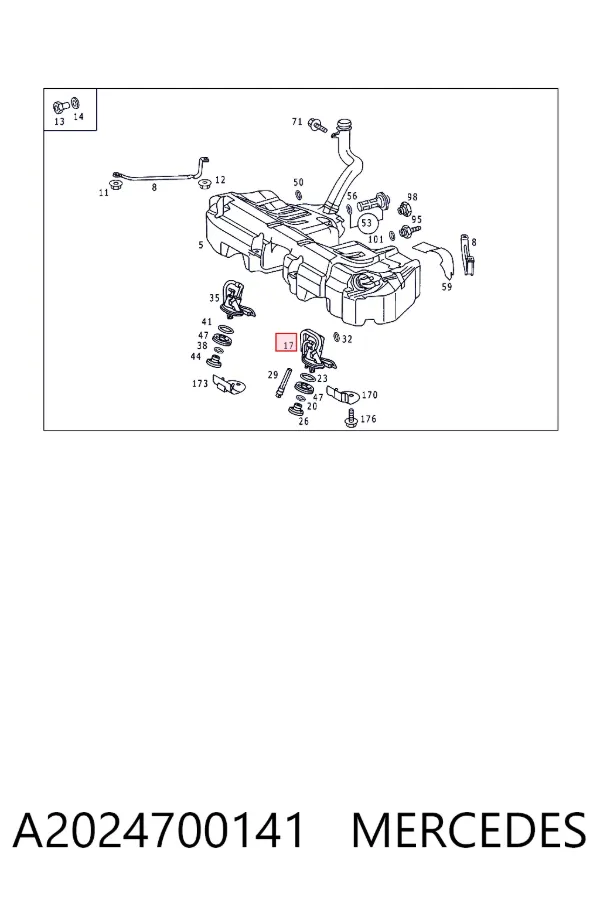 Módulo de bomba de combustível com sensor do nível de combustível A2024700141 Mercedes