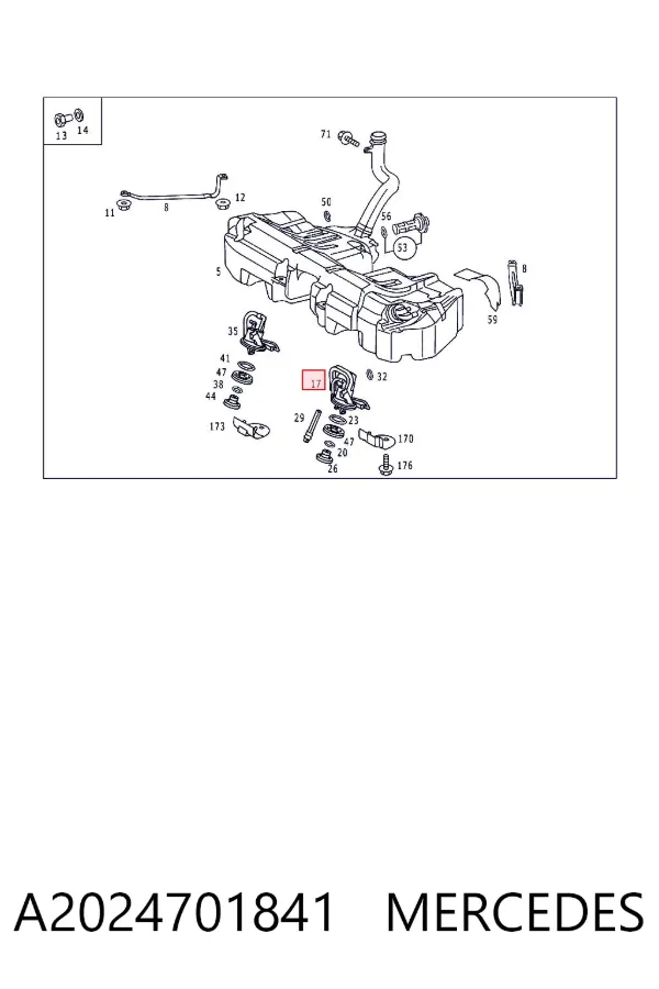 Módulo de bomba de combustível com sensor do nível de combustível A2024701841 Mercedes