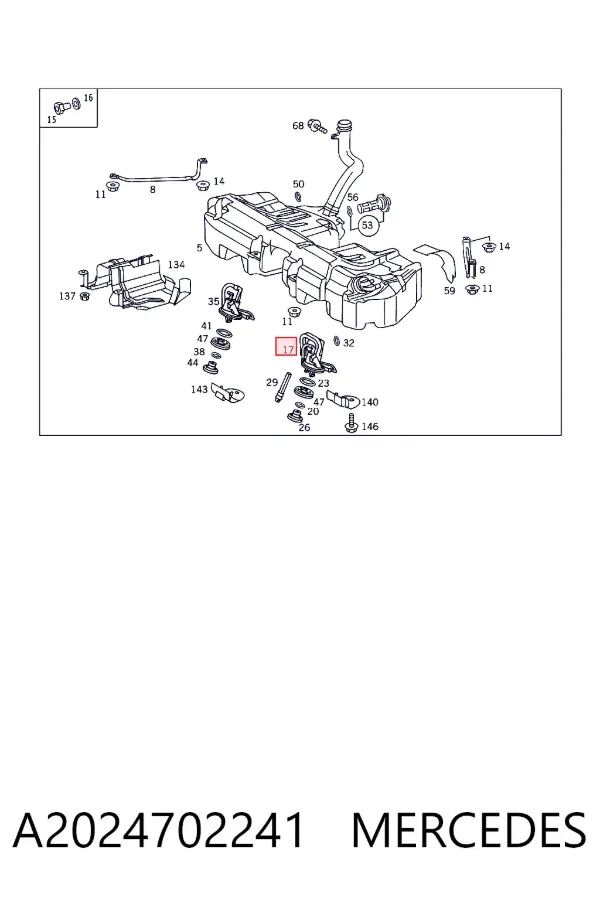 Módulo de bomba de combustível com sensor do nível de combustível A2024702241 Mercedes