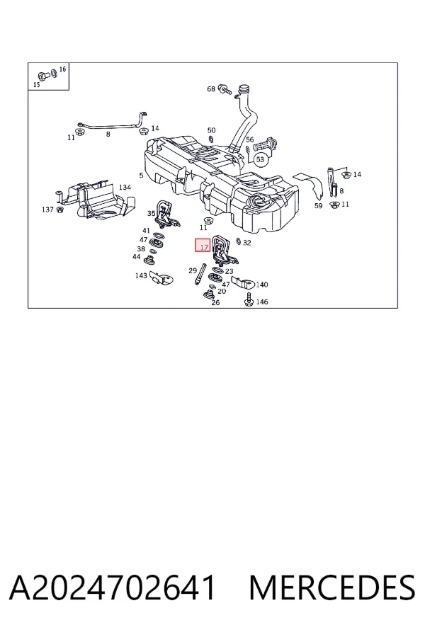 Módulo de bomba de combustível com sensor do nível de combustível A2024702641 Mercedes