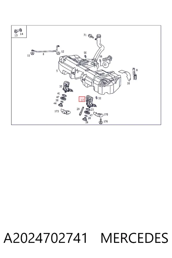 Módulo de bomba de combustível com sensor do nível de combustível A2024702741 Mercedes