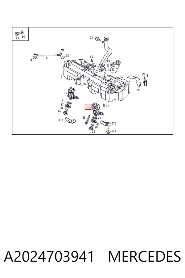 Sensor esquerdo do nível de combustível no tanque A2024703941 Mercedes