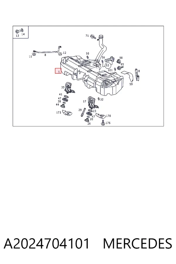 Tanque de combustível A2024704101 Mercedes