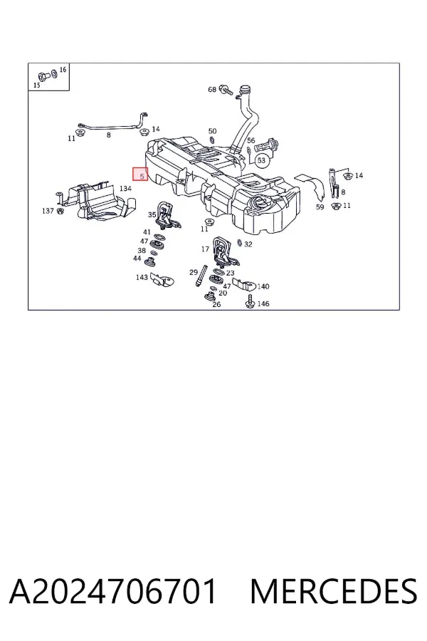 Tanque de combustível A2024706701 Mercedes