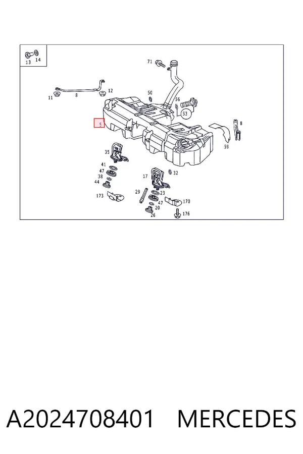 Tanque de combustível A2024708401 Mercedes