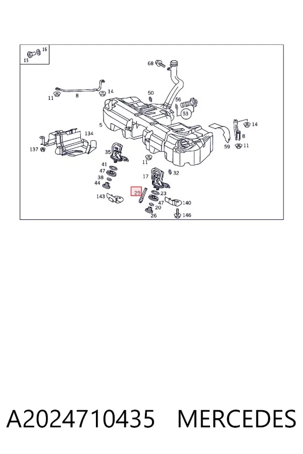 Filtro de malha de bomba de gasolina A2024710435 Mercedes