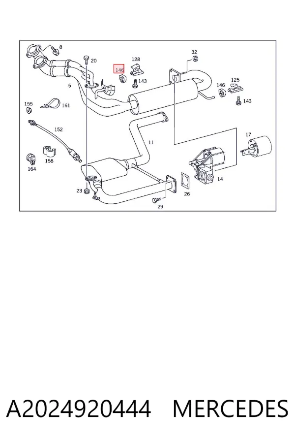 Coxim de fixação do silenciador A2024920444 Mercedes