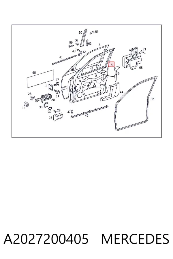 Porta dianteira direita A2027200405 Mercedes