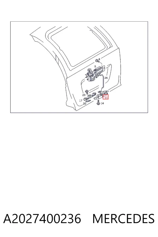 Fecho de tampa de porta-malas (de 3ª/5ª porta traseira) A2027400236 Mercedes
