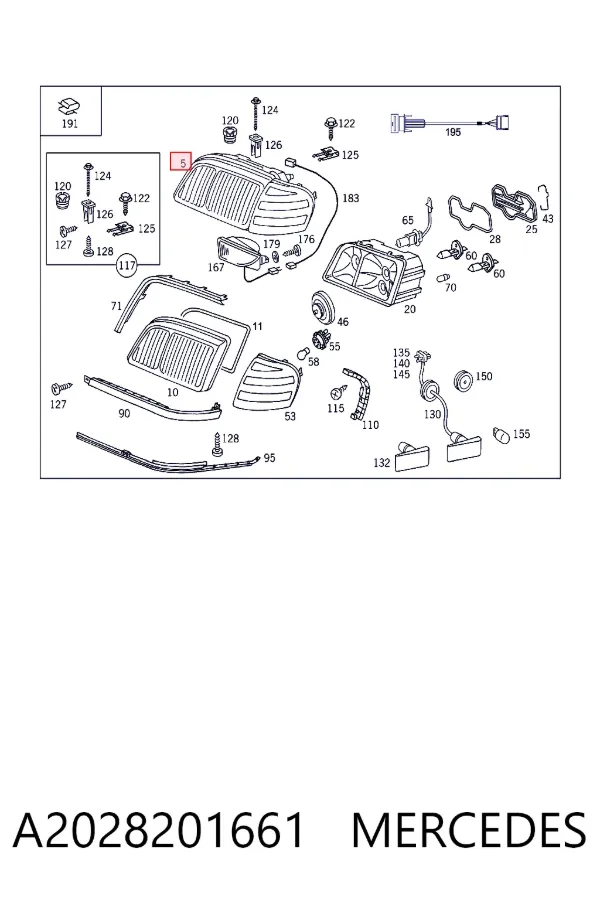 Luz direita A2028201661 Mercedes