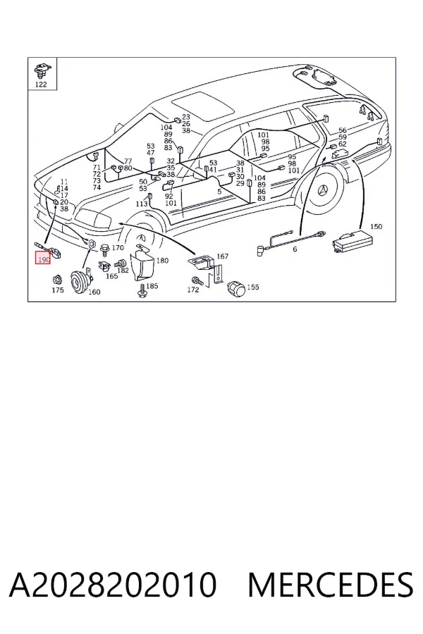 Fecho da capota A2028202010 Mercedes