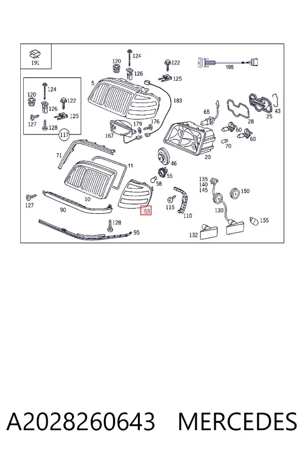 Pisca-pisca direito A2028260643 Mercedes
