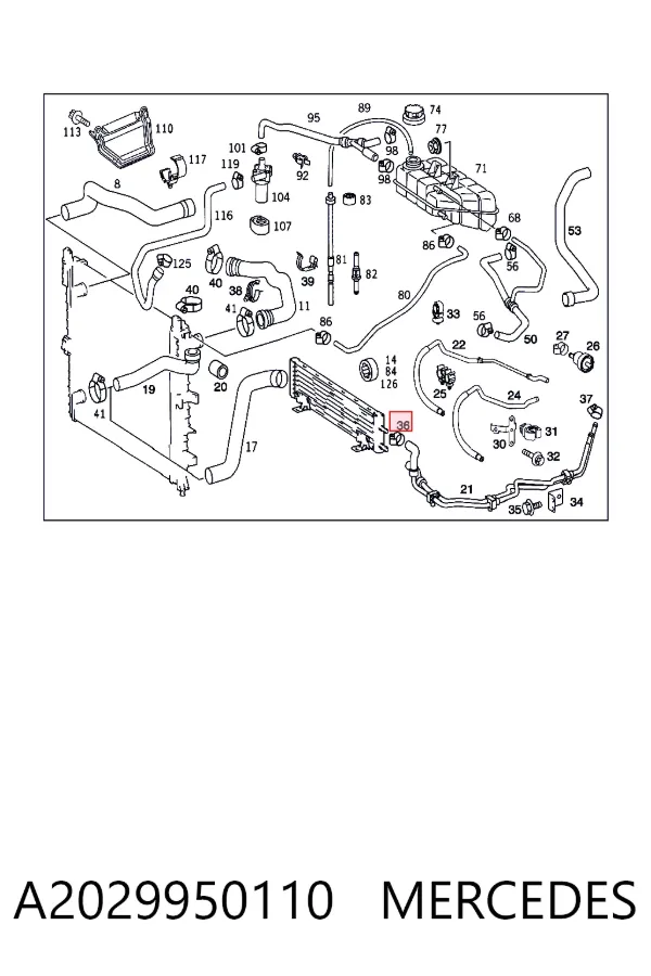Braçadeira de aperto metálica, universal A2029950110 Mercedes