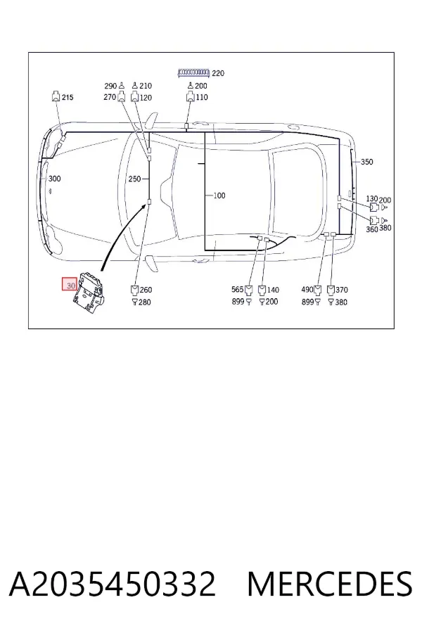 Módulo de direção (Centralina eletrônica) de sensor de estacionamento A2035450332 Mercedes