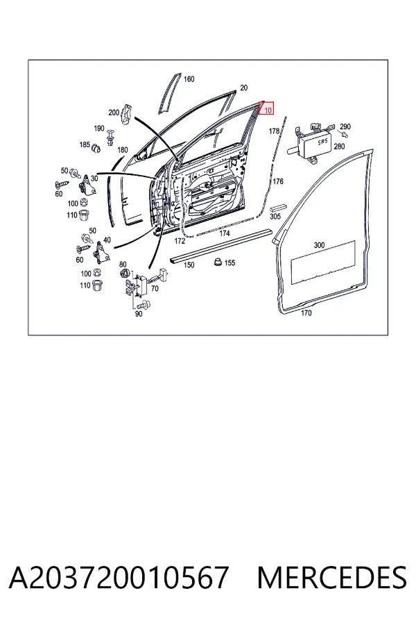 Porta dianteira esquerda A203720010567 Mercedes