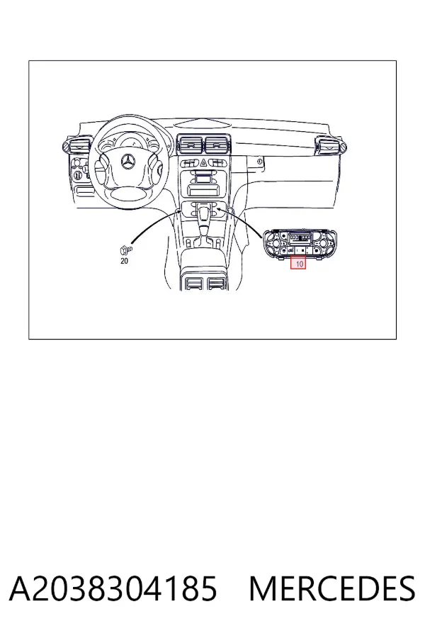 Unidade de controlo dos modos de aquecimento/condicionamento A2038304185 Mercedes